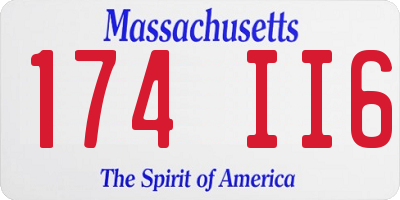 MA license plate 174II6