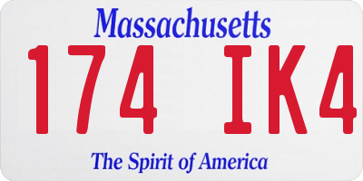 MA license plate 174IK4