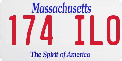 MA license plate 174IL0