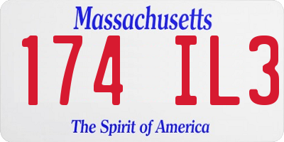MA license plate 174IL3