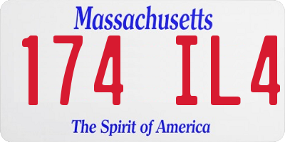 MA license plate 174IL4