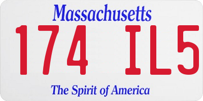 MA license plate 174IL5