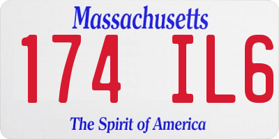 MA license plate 174IL6