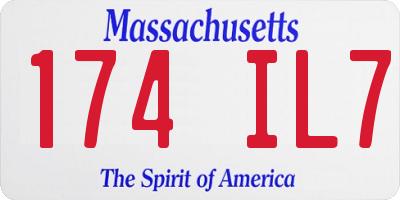 MA license plate 174IL7