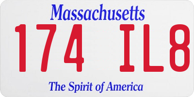 MA license plate 174IL8