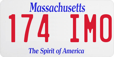 MA license plate 174IM0