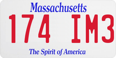 MA license plate 174IM3