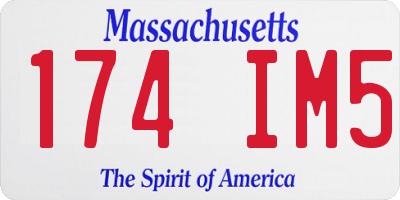MA license plate 174IM5