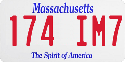 MA license plate 174IM7