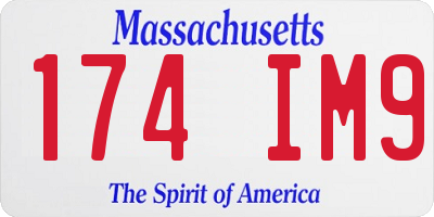 MA license plate 174IM9