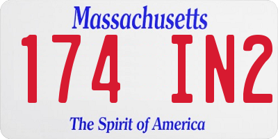 MA license plate 174IN2