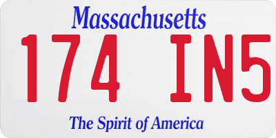 MA license plate 174IN5