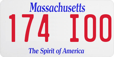 MA license plate 174IO0