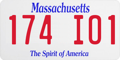 MA license plate 174IO1