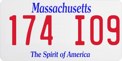 MA license plate 174IO9