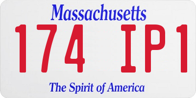MA license plate 174IP1