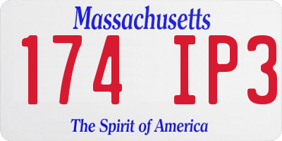 MA license plate 174IP3