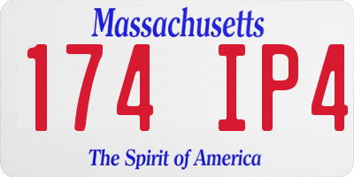MA license plate 174IP4