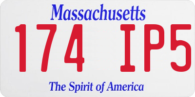 MA license plate 174IP5