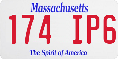 MA license plate 174IP6