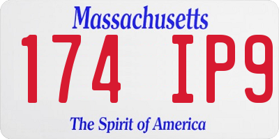 MA license plate 174IP9