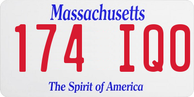 MA license plate 174IQ0