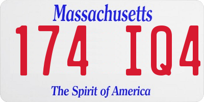 MA license plate 174IQ4