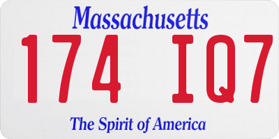 MA license plate 174IQ7