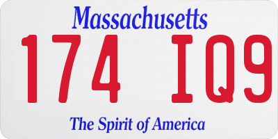 MA license plate 174IQ9