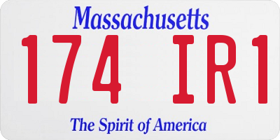 MA license plate 174IR1