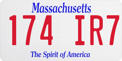 MA license plate 174IR7