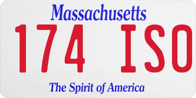 MA license plate 174IS0