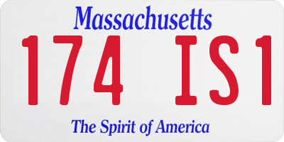 MA license plate 174IS1