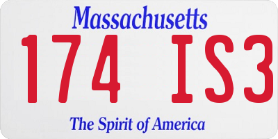 MA license plate 174IS3
