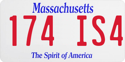 MA license plate 174IS4