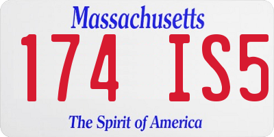 MA license plate 174IS5