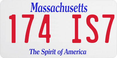 MA license plate 174IS7