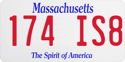 MA license plate 174IS8