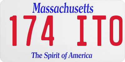 MA license plate 174IT0