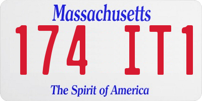 MA license plate 174IT1