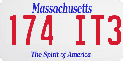 MA license plate 174IT3