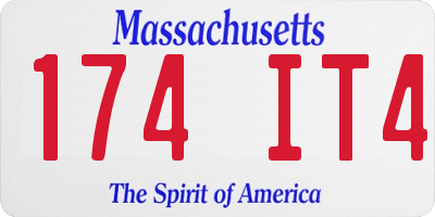 MA license plate 174IT4