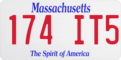 MA license plate 174IT5