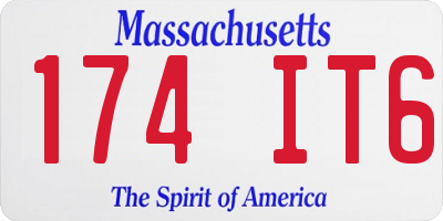 MA license plate 174IT6