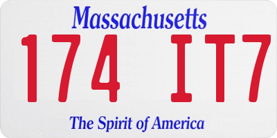 MA license plate 174IT7