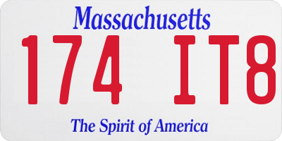 MA license plate 174IT8