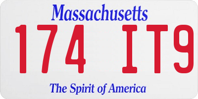 MA license plate 174IT9