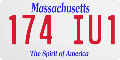 MA license plate 174IU1