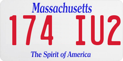 MA license plate 174IU2