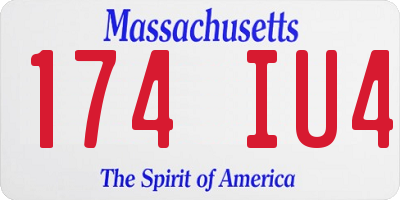 MA license plate 174IU4